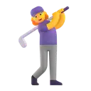 Woman golfing 3D animated emoji
