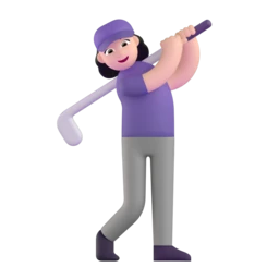 Woman golfing: light skin tone animated emoji