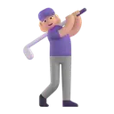 Woman golfing: medium-light skin tone 3D animated emoji