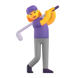 Woman golfing animated emoji