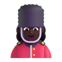 Woman guard: dark skin tone animated emoji