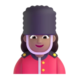 Woman guard: medium skin tone animated emoji