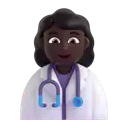 Woman health worker: dark skin tone 3D animated emoji