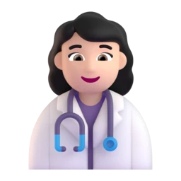 Woman health worker: light skin tone animated emoji