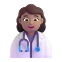 Woman health worker: medium skin tone 3D animated emoji