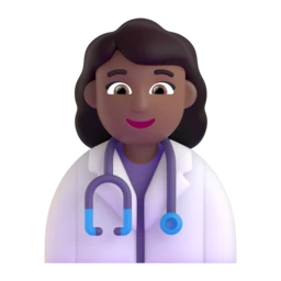 Woman health worker: medium-dark skin tone animated emoji