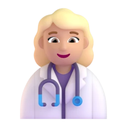 Woman health worker: medium-light skin tone animated emoji