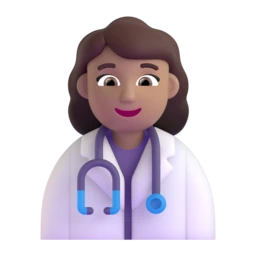 Woman health worker: medium skin tone animated emoji
