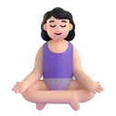 Woman in lotus position: light skin tone 3D animated emoji
