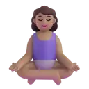 Woman in lotus position: medium skin tone 3D animated emoji