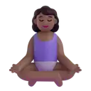Woman in lotus position: medium-dark skin tone 3D animated emoji