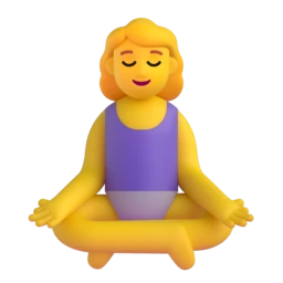 Woman in lotus position animated emoji