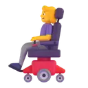 Woman in motorized wheelchair 3D animated emoji