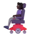 Woman in motorized wheelchair: dark skin tone 3D animated emoji