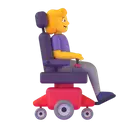 Woman in motorized wheelchair facing right 3D animated emoji