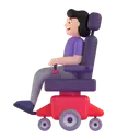 Woman in motorized wheelchair: light skin tone 3D animated emoji