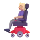 Woman in motorized wheelchair: medium-light skin tone 3D animated emoji