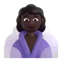 Woman in steamy room: dark skin tone 3D animated emoji