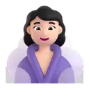 Woman in steamy room: light skin tone 3D animated emoji