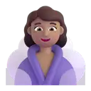Woman in steamy room: medium skin tone 3D animated emoji