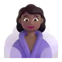 Woman in steamy room: medium-dark skin tone 3D animated emoji