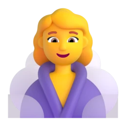 Woman in steamy room animated emoji