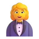 Woman in tuxedo 3D animated emoji