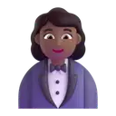 Woman in tuxedo: medium-dark skin tone 3D animated emoji