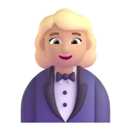 Woman in tuxedo: medium-light skin tone animated emoji
