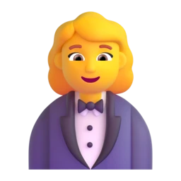 Woman in tuxedo animated emoji
