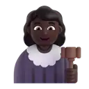 Woman judge: dark skin tone 3D animated emoji