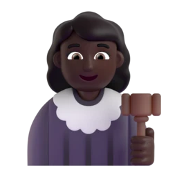 Woman judge: dark skin tone animated emoji