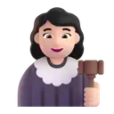 Woman judge: light skin tone 3D animated emoji