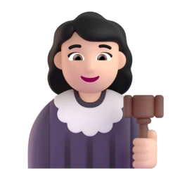 Woman judge: light skin tone animated emoji