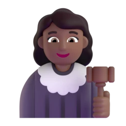 Woman judge: medium-dark skin tone animated emoji