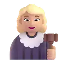 Woman judge: medium-light skin tone 3D animated emoji