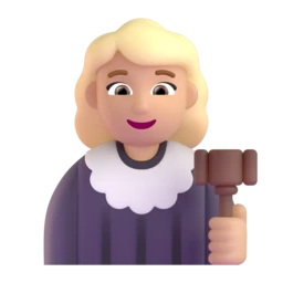 Woman judge: medium-light skin tone animated emoji