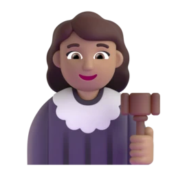 Woman judge: medium skin tone animated emoji