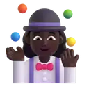Woman juggling: dark skin tone 3D animated emoji