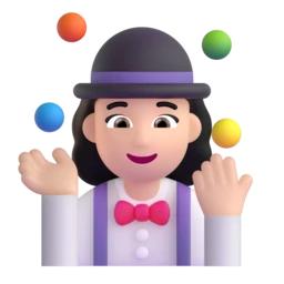 Woman juggling: light skin tone animated emoji