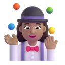 Woman juggling: medium skin tone 3D animated emoji
