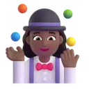 Woman juggling: medium-dark skin tone 3D animated emoji