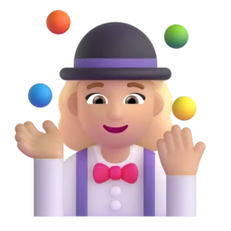 Woman juggling: medium-light skin tone animated emoji