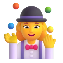 Woman juggling animated emoji