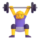 Woman lifting weights 3D animated emoji