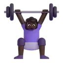 Woman lifting weights: dark skin tone 3D animated emoji