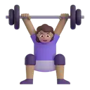Woman lifting weights: medium skin tone 3D animated emoji