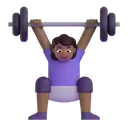 Woman lifting weights: medium-dark skin tone 3D animated emoji