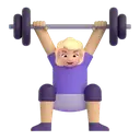 Woman lifting weights: medium-light skin tone 3D animated emoji