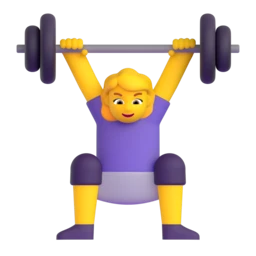 Woman lifting weights animated emoji